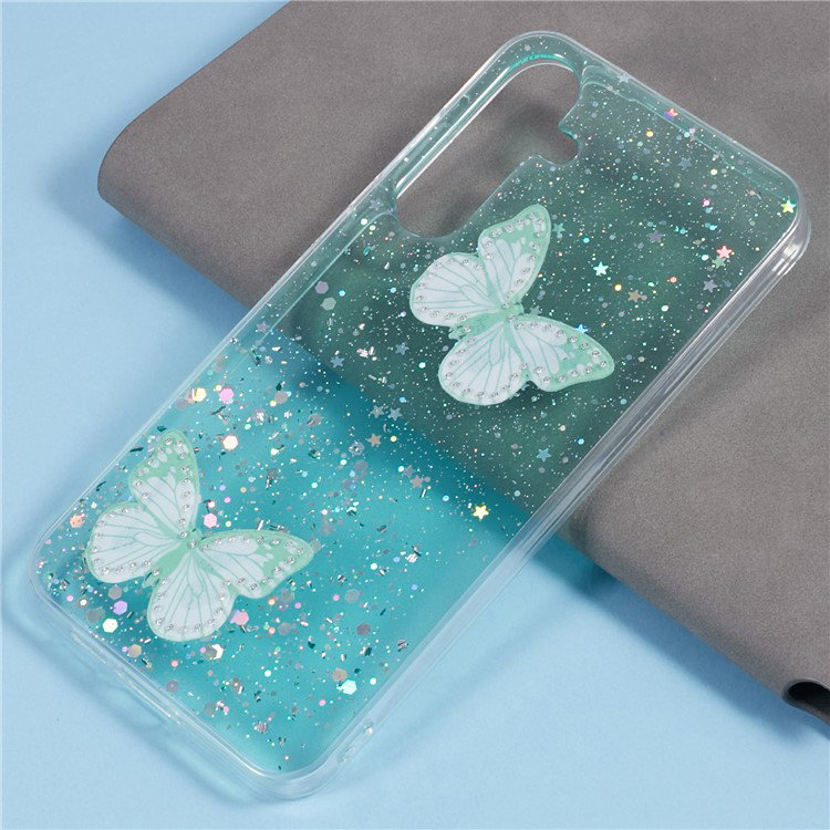 Samsung Galaxy A25 5G telefoncover med glitter sommerfugle