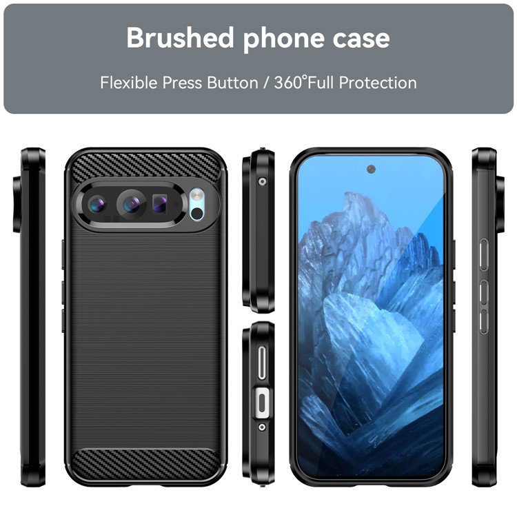 Sort TPU cover til Google Pixel 9 Pro vises bagfra