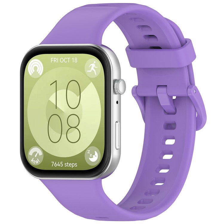 Huawei Watch Fit 3 med lilla silikone urrem