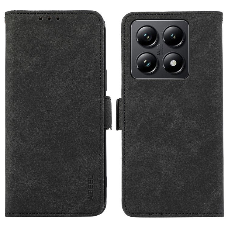Sort mobilcover til Xiaomi 14T Pro med standerfunktion