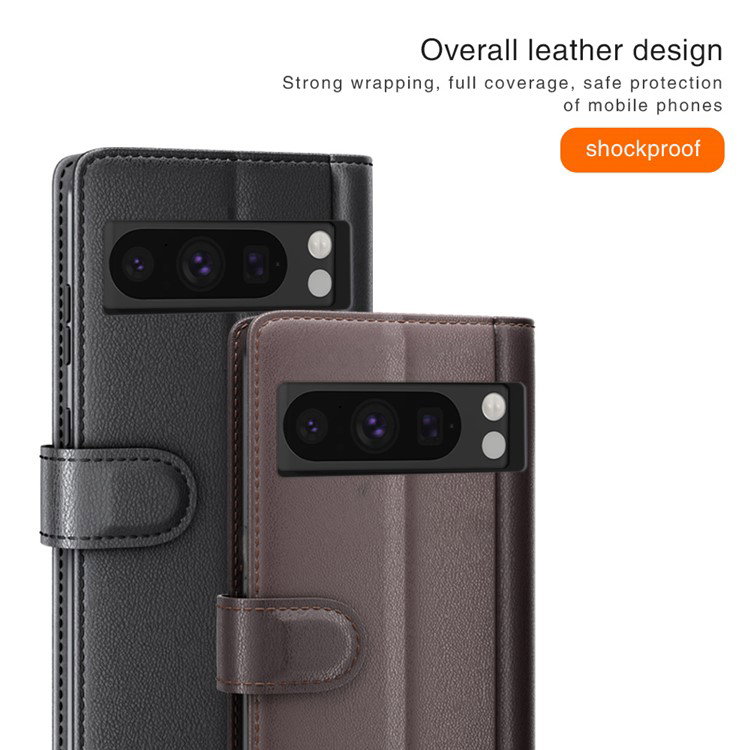 Google Pixel 8 Pro Læder Flip Cover med kontanter og kort